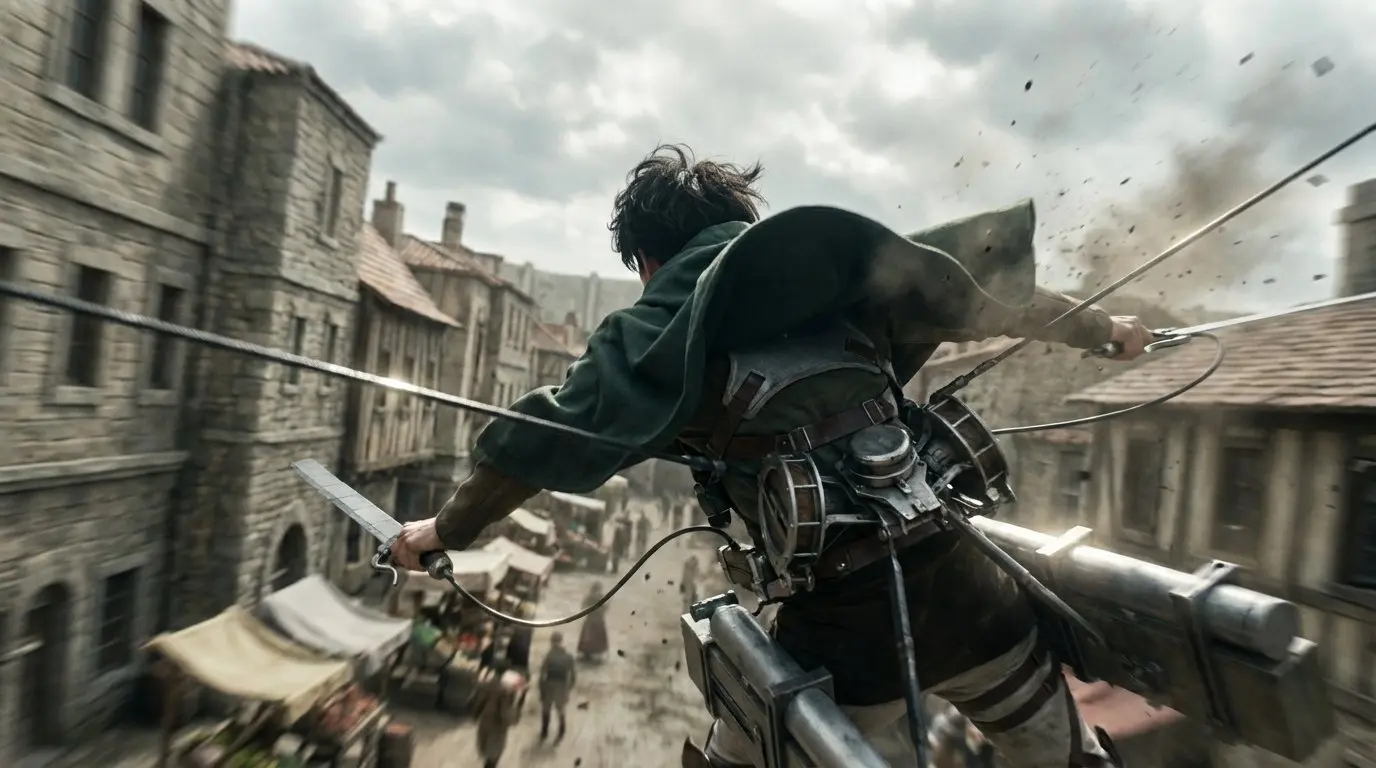 Cinematic Backshot of Eren Jaeger 1
