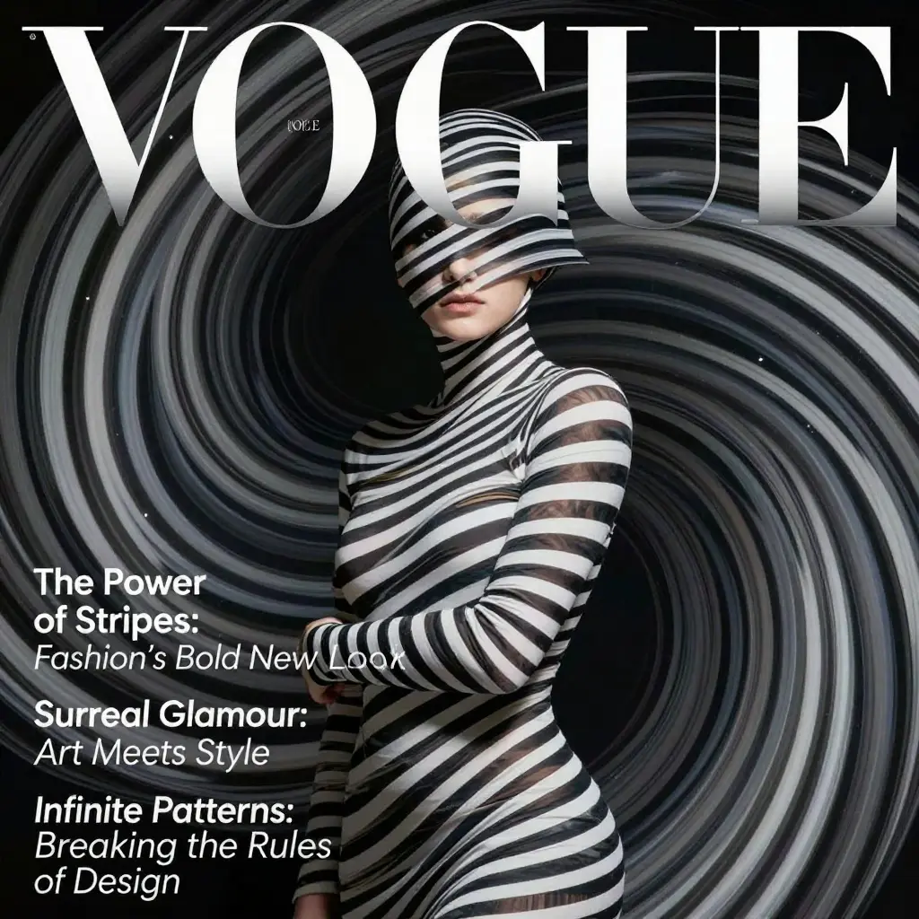 VOGUE magazine cover featuring a mesmerizing woman