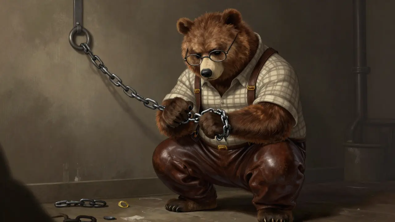 A masterful digital painting, furry art of an adult anthro bear